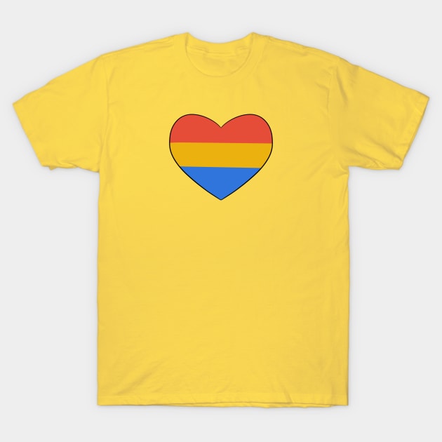 Pansexual Heart T-Shirt by smolbees